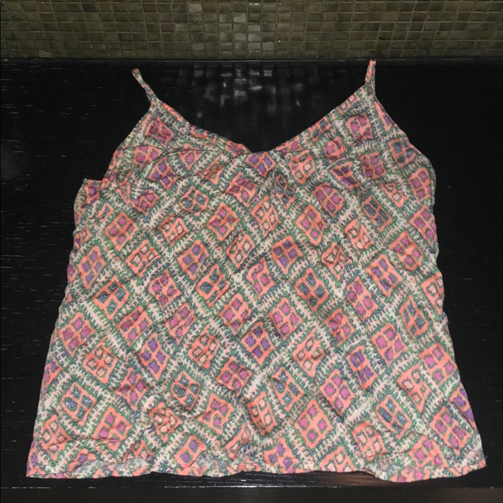 colorful silk cami top